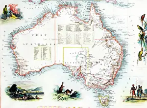 Tallis: 19th century Map of Australia