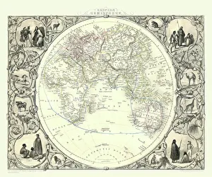 Hemisphere: 19th Century map of The Eastern Hemisphere
