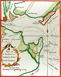 Fullerton: 19th century Map of Harbour of Charles Town, South Carolina