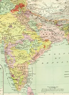 Schrader: 19th century Map of India