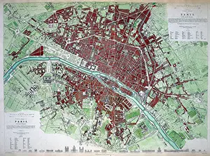 Sduk: 19th century Map of Paris, France