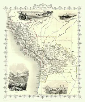 Bolivia: 19th Century map of Peru and Bolivia