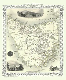 Tasmania: 19th Century map of tasmania