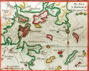 Fullerton: 19th century Map of the Town Harbour of Boston