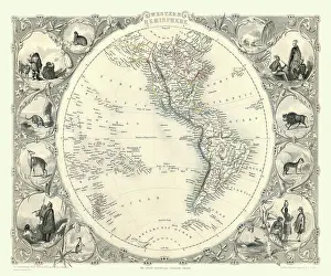 Hemisphere: 19th Century map of The Wester Hemisphere