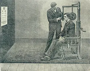 Eyesight: 19th century Optician testing patient's eyesight