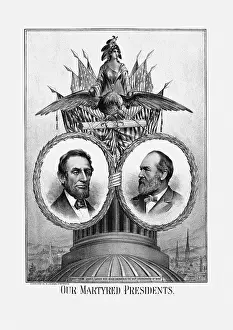 Garfield: 19th century print featuring bust portraits of
