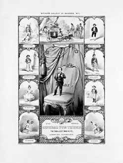 1866: 19th century print of General Tom Thumb, the smallest