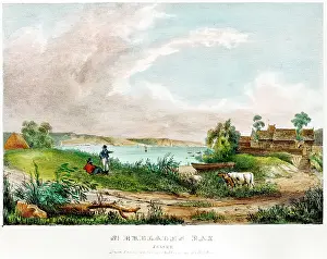 Brelades: 19th century view of St Brelades Bay, Jersey, Channel Island