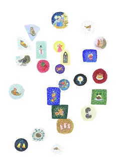 Advent: 24 small pictures for inside of Advent calendar