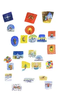 Advent: 24 window pictures for Advent Calendar