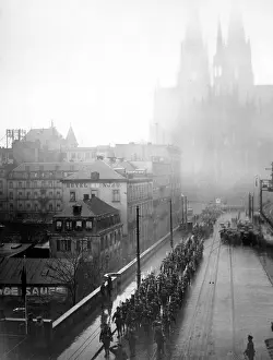 Koln: 29th Division entering Cologne, Germany, WW1