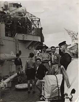 Superb: 2nd and 3rd Gibraltar Scouts visiting HMS Superb