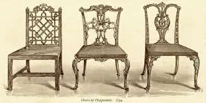Chippendale: 3 CHAIRS CHIPPENDALE