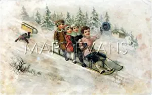 Toboggans: 4 HAPPY TOBOGGANING 1922