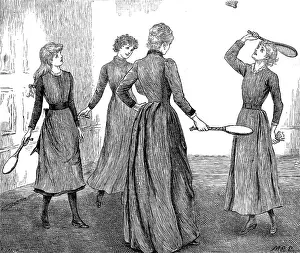 Badminton: 4 LADIES PLAY BATTLEDORE