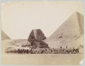 Jul17: 42nd Highlanders by the Sphinx at Giza, Egypt, c. 1882