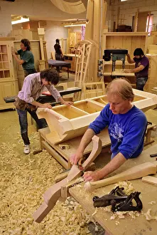 Net002: 5 Men Assembling Furniture Working at a Woodworking