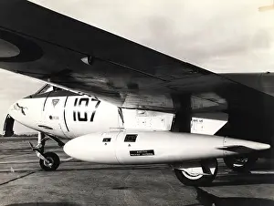 Gallon: A 75-gallon drop tank under a Hawker Sea Hawk