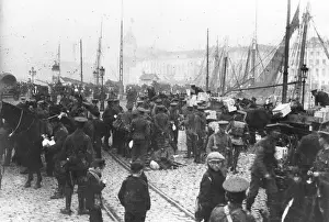 Ostend: 7th Division loading supplies, Ostend, Belgium, WW1