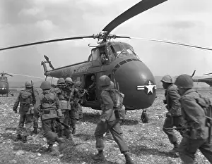 South Korea: 8th Army Infantry about to board helicopters to