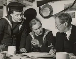 Riverboat: A. P. Herbert on a riverboat plotting a route with the crew