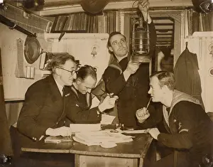 Riverboat: A. P. Herbert on a riverboat plotting a route with the crew