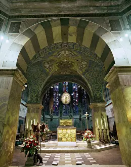 Palatine: Aachen Cathedral. Palatine Chapel. Interior
