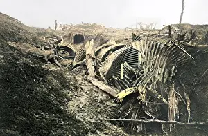 Corrugated: Abandoned German trench, Western Front, WW1
