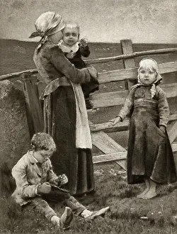 Disgrace: Abandoned young mother with her children