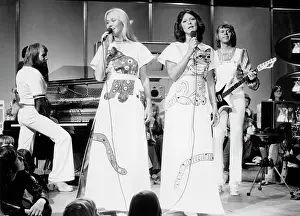 Dominating: ABBA, Swedish pop group, performing in TV show