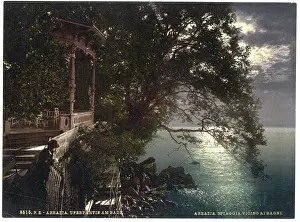 Istria: Abbazia, moonlight near the baths, Istria, Austro-Hungary