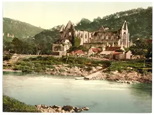 Tintern: Abbey from the ferry, Tintern, England