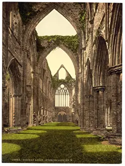Tintern: Abbey interior, looking W. Tintern, England