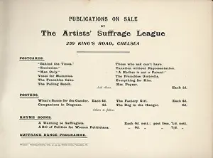 Lowndes: A.B.C, Artist's Suffrage League Ad