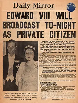 Abdicating: Abdication of King Edward VIII