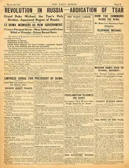 Abdicated: Abdication of Russian Tsar, Nicholas II, WW1