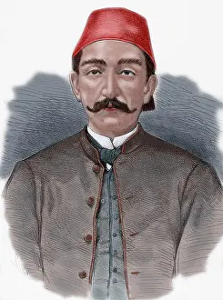 Caliph: Abdul Hamid II (1842-1918). Colored engraving