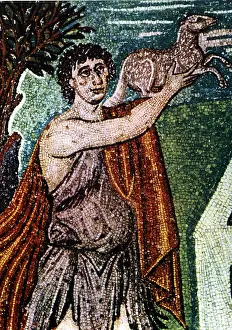Agnus: Abel, biblical figure, son of Adam, with lamb