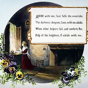 Abide: Abide with me, magic lantern projection slide, verse 1