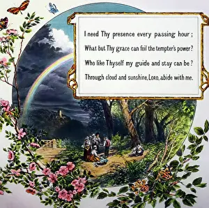 Abide: Abide with me, magic lantern projection slide, verse 3