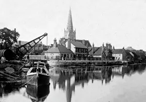 Abingdon: Abingdon from the River Thames Victorian period