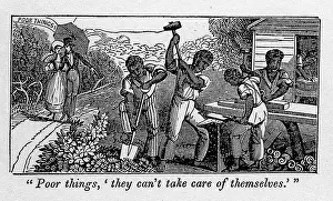 Satirizing: Abolitionist cartoon satirizing slave holders ?
