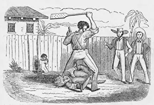 Helplessly: An abolitionists image shows an enslaved ?