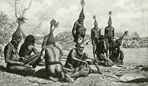 Rituals: Aboriginal Arunta tribesmen, Central Desert, Australia