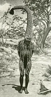 Totem: Aboriginal Emu man performing ritual, Australia