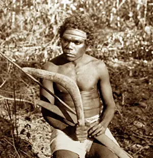 Boomerang: Aboriginal man, Australia, Victorian period