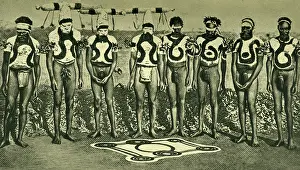 Rituals: Aboriginal snake men in magic ritual, Australia
