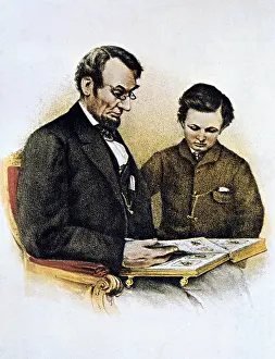 Thaddeus: Abraham Lincoln (1809-1865) and his son Thaddeus