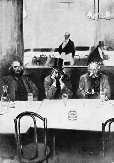 Drinker: Absinthe drinkers in a Paris cafe
